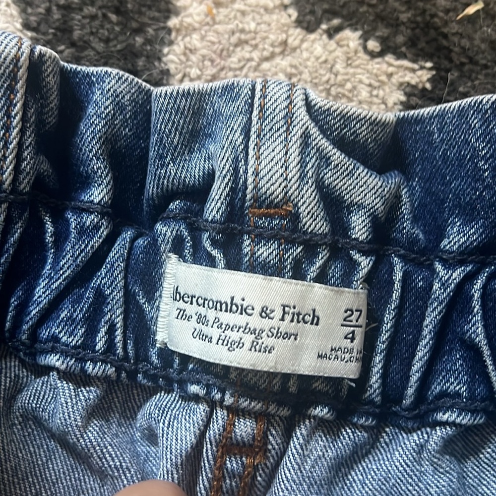 Abercrombie & Fitch Denim Paperbag Jean Shorts - Medium Blue - Picture 3 of 3